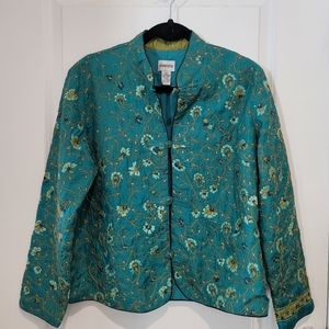 Stunning Chico Embroidered Asian Style Jacket Size 1 Small